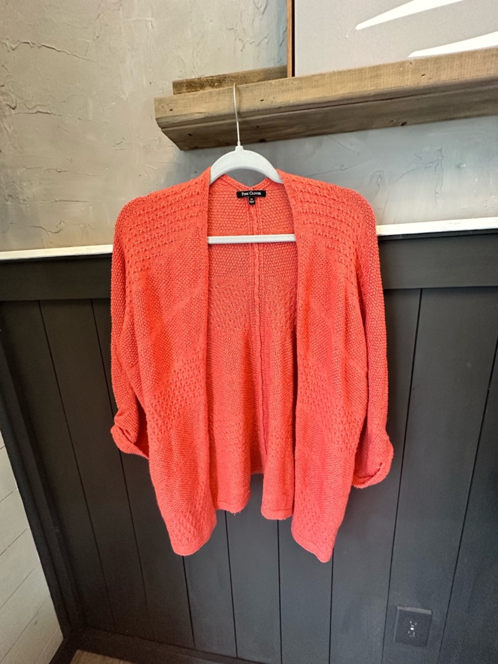 Pink Clover Coral Knit Open Cardigan Knit Sweater size XS